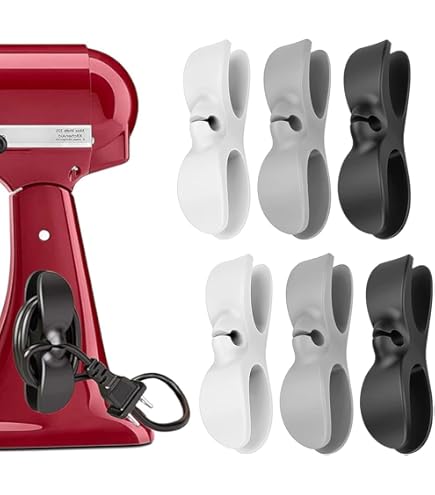 FLYLEAD 8 Pezzi Organizzatore Cavi in Silicone Clip Magnetiche Fermacavi Adesivi Autoadesivo per Cavo da Comodino, HDMI, USB, Accessori da Scrivania, Bianco
