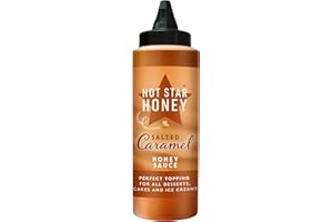 Hot Star Honey Caramel Sauce | Hand Crafted Salted Caramel Sauce | Caramel Sauce Perfect Topping for All Desserts, Cakes and Ice Creams - 300g Bottle