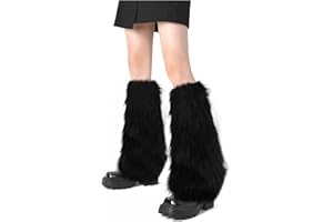 XEPST Fuzzy ocieplacze na nogi ze sztucznego futra, futrzane pokrowce na buty dla kobiet, ciepłe, rozmyte rękawy do butów Y2k, ocieplacze na nogi do kostiumów imprezowych