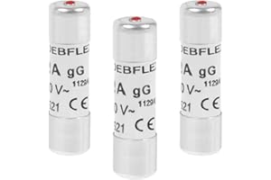 DEBFLEX Fusible électronique - Fusible céramique - Fusible avec voyant - Fusible voyant - Fusible 32A - Sachet De 3 Fusibles Avec Voyant 10,3X38 32A - Nf - Deblex 715216