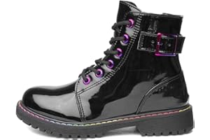 Lilley Girls Black Patent Iridescent Boot