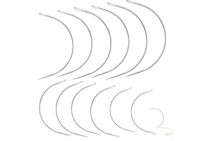 BYYT 12 Pcs Aiguilles Courbées,Kit d'Aiguilles en Cuir,Aiguilles à Coudre Pour La Couture à La Main,Aiguille Cuir,Aiguilles Incurvées à Coudre Pour La Couture, La Couture,La Réparation de Tapis
