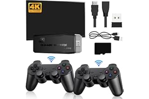 LIFETTER Retro Konsole Spielkonsole Plug and Play Game Stick Videospielkonsole mit 2 Bluetooth Gamepads, 3500+ Spielen, 9 Emulatoren, 4K HDMI Ausgang, Wireless Game Stick für Erwachsene und Kinder (32G)