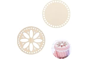 STILLWEN Base de Madera para Cestas, 2 Piezas de 2 Estilos de Fondos de Cestas de Madera, Base de Cesta de Ganchillo, Base de Bolso para Crochet para Accesorios Hechos a Mano del Bolso DIY, Redondo(15cm)