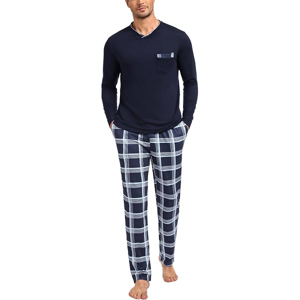 Pyjama Homme Hiver DEMEGIMI En Coton - Ensemble Manches Longues/pantalon Rayé, S à 3XL - 8