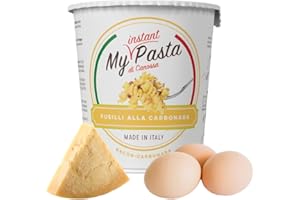 MY INSTANT PASTA DI CANOSSA My Instant Pasta Instantánea salsa Carbonara deshidratada, Lista en 5 minutos, Ingredientes naturales - Pack 6 cups de 70g