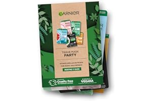 GARNIER Colección de Regalo, 5 Mascarillas Faciales con Ácido Hialurónico para Rostro y Ojos, Fórmulas Veganas, Aprobado por Cruelty Free International