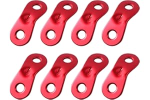 SWYSGS Tendeur de Corde Camping en Alliage d'Aluminium Ajusteur de Corde Guyline Tendeurs pour Tente Bâche Randonnée (Rouge (2 Trous) - 8Pièces)
