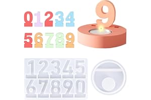 MUODECO 2 Stück Silikonformen Gießformen Zahlen 0-9, Silikonform Zahlen, Silikonform Kerzenhalter, Geburtstagskerzen Zahlen, Geburtstagskerzenhalter, Diy Kuchen Gießform