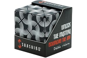 SHASHIBO Cube Transformable – Cube Antistress breveté et primé avec 36 aimants rares sur Le thème de la Terre – Peut Prendre Plus de 70 Formes (Black & White)