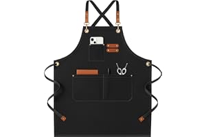Robust förkläde för damer och herrar i segelduk – Justerbart med stor ficka, smutsavvisande. Perfekt för kök, grillning, måln
