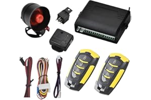 BOSTAR Sistema de Alarma para Coche, Alarma de Coche, Universal12 V con 2 Controles remotos y Sensor de Sirena Bloqueo, desbloqueo automático de Puertas y liberación del Maletero