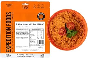 EXPEDITION FOODS EXPEDITIONFOODS.COM EXPEDITION FOODS Chicken Korma with Rice (High Energy Serving / 800kcal) | Freeze-Dried Camping & Hiking Food
