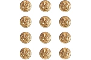 ftiemlovde 12 Eleganti Bottoni Oro Dorati per Giacca Donna in Metallo 20mm,Bottoni Grandi per Cappotto Uomo da Cucire, Bottoni Decorativi Vintage Eleganti Camicia Stringi Pantaloni（E12）