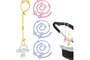JUNUNDJING Cup Catcher, 4 Stück Baby Spielzeug Schnullerkette Silikon, Aus 100% Lebensmittelqualität Silikon, BPA-Frei, Kinderwagenkette Schnullerkette Kinderwagen Zubehör Kinderwagen Spielzeug