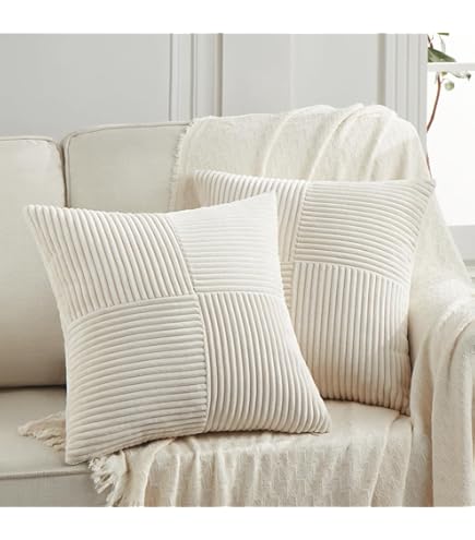 Fodere Cuscini Per Divano In Ciniglia, Set Di 2, Misura 55x55 Cm - Morbide, Lussuose, Lavabili, Per Decorazione Casa