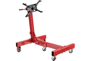 WilTec Soporte de Motor hasta 680 kg Elevador Gato de transmisión con Ruedas pivotantes en 360° Caballete de Caja de Cambios con Cabezal de Montaje Ajustable y Giratorio