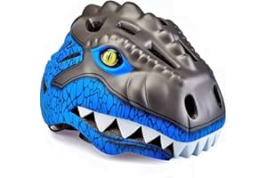 FUNTHY Kinder Fahrradhelm mit LED Licht | Niedliche 3D Dinosaurier Sicherheit Helm für Mädchen, Jungen 3-8 Jahre | Verstellbarer Atmungsaktive Kinderhelm für Fahrrad, Skateboard, Scooter, Skaten