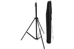 Amazon Basics Aluminum 2.04m Camera Lighting Tripod for Studio and On-Location Photos, 1.22kg, Max Load 3.17kg, Height Adjustable, Portable, Compact Storage - Black