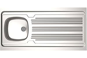 Evier inox 18/10 à poser réversible - Moderna - 1 cuve + égouttoir + 120x60cm