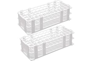 NOMAL MUYIRTED 2pcs Test Tube Rack Holder 40 Holes/60 Holes, Detachable Centrifuge Tube Rack Plastic Test Tube Stand Set, White (60 holes 16mm)
