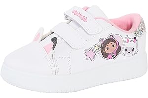 Gabby's Dollhouse Girls Trainers Pandy Paws White Sports Shoes Hook and Loop Easy Fasten Plimsolls Pumps