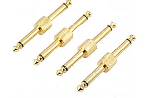 RHINORO 6.35mm 1/4'' Guitar Pedal Patch Connector Effect Pedal to Pedal Adapter Coupler For Pedalboard Instead of Patch Cable(4 pcs per bag)