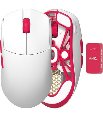 【美品】LAMZU MAYA X 8K Light Pink Lamzu Maya X 8K Superlight Wireless Gaming Mouse (Purple Shadow, Charc