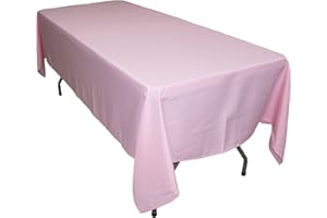 KaitatsuSen Oblong Rectangular Polyester Fabric Tablecloth, Pink, 59x79-Inch(150x200cm)