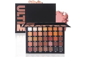 Katiluxiya 35 Colors Professional Neutral Smokey Eyeshadow Makeup Palette, Matte Shimmer Metallic Black Grey Dark Eye Shadows for Halloween, Highly Pigmented Long Lasting Waterproof Eye Shadow (A)