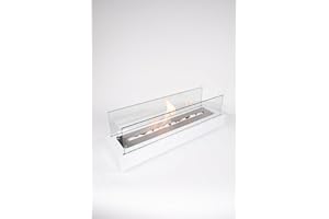 TriHome Tabletop Fire Pit, Portable Stainless Steel Table Top Firepit Bowl, Fireplace for Patio&Backyard Decor, Bioethanol Fire Place, Indoor&Outdoor S'mores Maker, Housewarming Gift, Medium, White