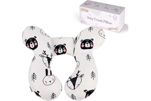 KAKIBLIN Baby Travel Pillow (Upgraded), Nackenkissen Baby -Kissen für den Kopf, Kopf- und Nackenstützkissen für Kinderwagen, Autositz, Stroller