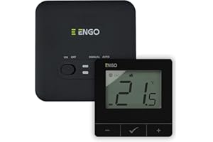 ENGO E20i Wireless Smart Thermostat 7 Day Programmable Wifi Smart Heating Controller Alexa Google ENGO Smart App Boiler Control (Black)