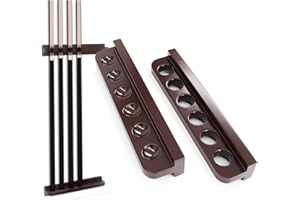 L-DREAM Support Porte-Queues Billard Fixé Mural Traditionnel, Accessoires De Divertissement De Billard pour Enfants en Famille, Snooker Pool Cue Rack Holds 6 Queues 33cmx7cmx2cm