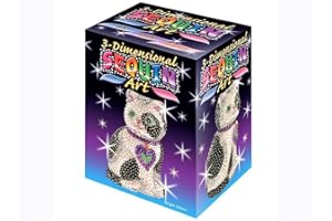 MAMMUT SPIEL & GESCHENK MAMMUT 8100501-3D Sequin Art figurka cekinowa kota, zestaw do majsterkowania z figurką ze styropianu, cekinami, pisakami, koralikami i instrukcją, dla dzieci od 8 lat