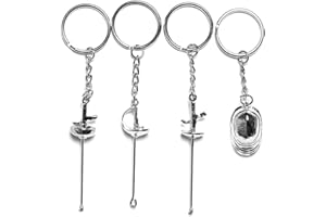 LEONARK Regalo Personalizado para esgrimista - Presente para Sabre Epee y Foil Fencer - Llavero de Recuerdo para Colgante para Aficionados al esgrima (Plata)