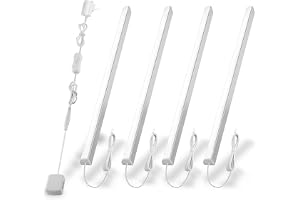 LED-skåpbelysning 4-pack – 31 cm V-formade lampor för kök/vitrinskåp, 1200lm 12W med inbyggd on/off-brytare & EU-kontakt – 60