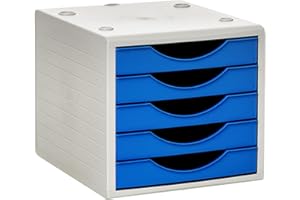 Archivo 2000 Archivotec Serie 4000 - Módulo de 5 cajones, color Azul Mar