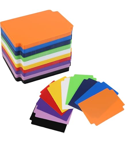100 Séparateurs De Cartes - 10 Couleurs - Format 95x70 Mm