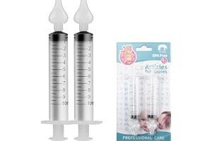 HENGBIRD Nasalaspirator, 2 st Baby Nasal aspirator, 10 ml nässköljare, säker näsrengöring sköljanordning, nässug för spädbarn, med silikonnasal sugspets, säker och bekväm, tvättbar och återanvändbar