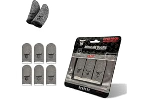 Minoan Socks® Gear- Lot de 6 manchons de doigts de jeu pour jeux mobiles - Gants de jeu - Gants de jeu - Pubg Thumbs Mobile Esports Gaming Manchons pour doigts