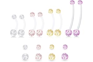 Mayhoop 14G Gravidanza Piercing Ombelico Flessibile in Acrilico con barra Alternativi Anello Ombelico Piercing Gioielli
