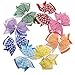 Produktbild QtGirl 8 Stück 10cm geschichteten Karomuster Windrad Form Haarbögen für Mädchen