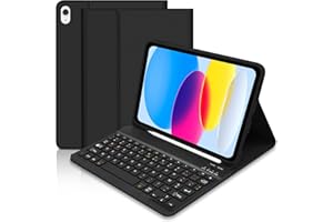 HOFSOS Coque Clavier pour iPad 10ème Génération 10.9 Pouces 2022/11ème Génération 11 Pouces 2025, Étui pour Clavier Bluetooth Magnétique avec Porte Crayon, AZERTY Layout Clavier pour iPad 11/10 Gén -Noir