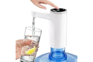 EASY SPEED EASYSPEED Dispenser Acqua con 2 Adattatori Portatile Distributore Acqua Con Pompa Dell'Acqua Elettrica Automatica Con Batteria Ricaricabile USB Da Per Casa,Campeggio Di Viaggio Ufficio,Bianco