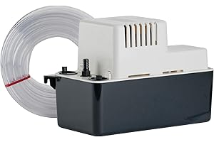 Little Giant VCMA-15ULT 115 Volt, 65 GPH, 1/50 HP Automatic Condensate Removal Pump with Tubing (no Safety Switch), Black/White, 554411
