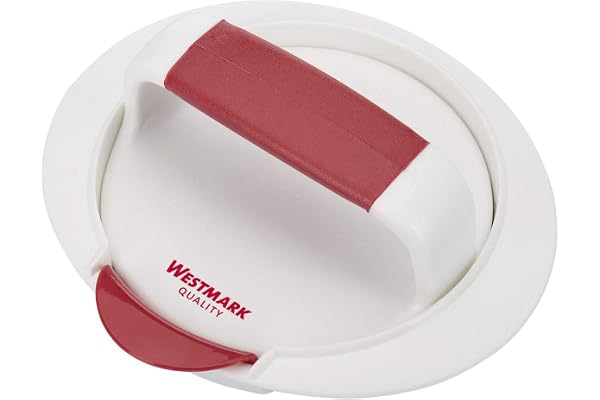 Westamrk Presse-Hamburger avec Mécanisme de levage des Steaks, Hamburger-Presse, diamètre intérieur 11,5 cm, en Plastique, Blanc/rouge, 62332260
