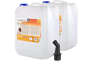 ‎HÖFER CHEMIE Höfer Chemie Bioethanol 96.6% Premium 2 x 10 L - Ethanol for Table Fireplace, Fireplace & Garden Decoration for Outdoor Use - Smoke and Soot Free - Made from Corn & Sugar Beet