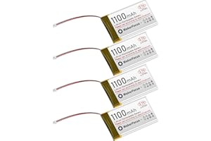 Seamuing 4 Stück 3,7V 1100mAh Lithium Batterie 1S 1C LiPo Akku mit Schutzplatine, Isolierband und Micro JST 1.25-Stecker für Arduino ESP32-Entwicklungsplatine