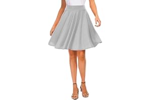 Urban Coco Women's Basic Versatile Stretchy Flared Casual Mini Skater Skirt